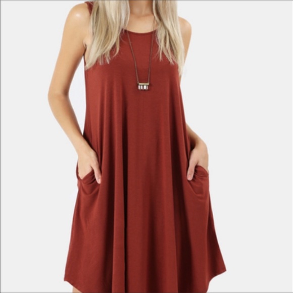 Navy Pocket Comfy Tank Dress - Picture 5 of 8